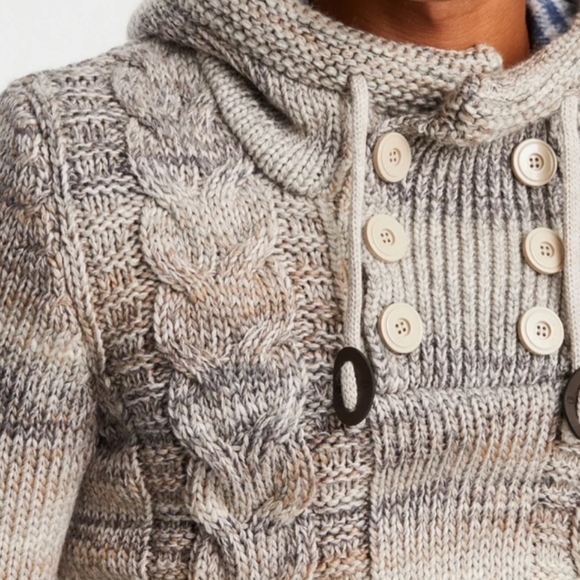 Leif Nelson Chunky Knit Sweater With Hood. - Picture 12 of 12